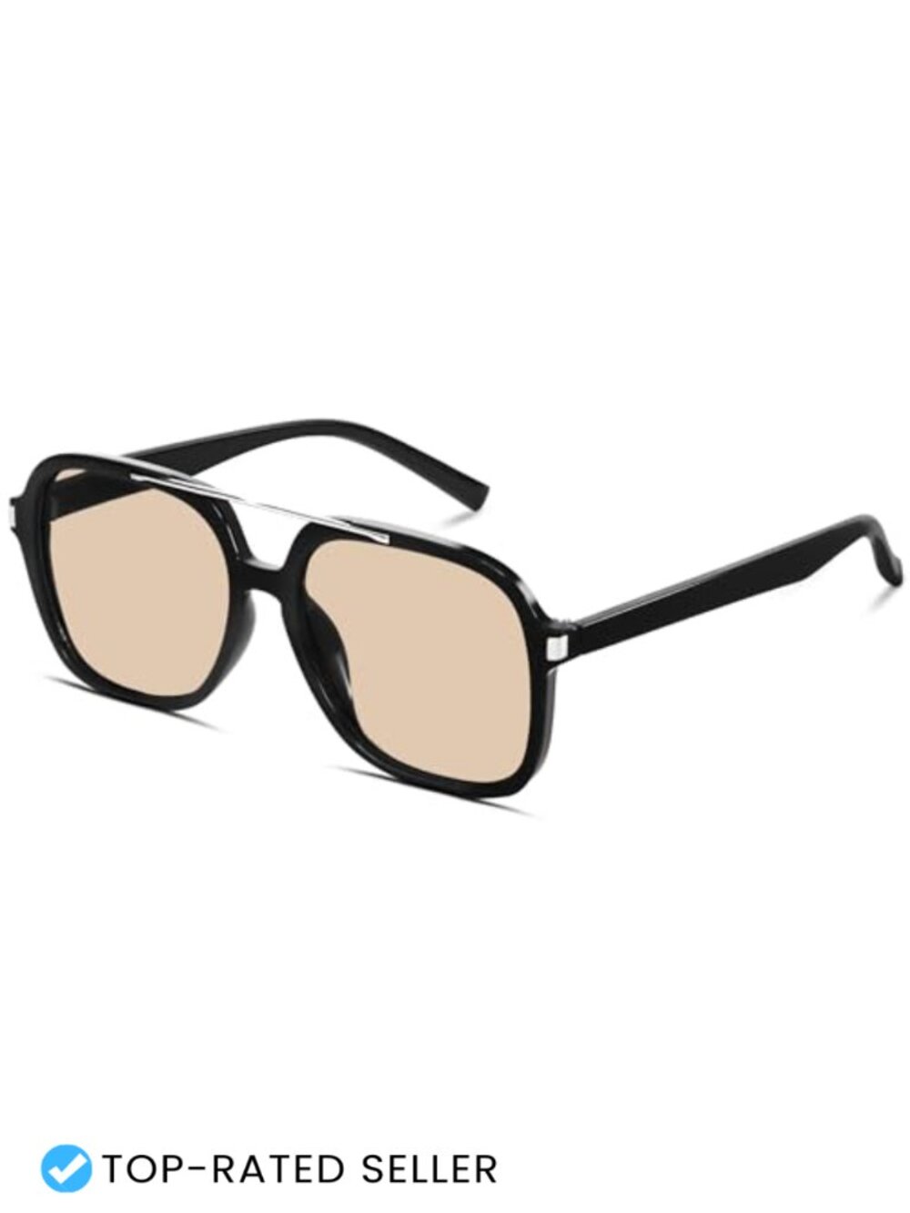Retro 70s Square Aviator Sunglasses for Women Men UV Protection